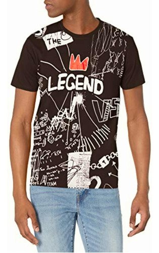 Southpole Playera De Manga Corta Para Hombre, Black Legend