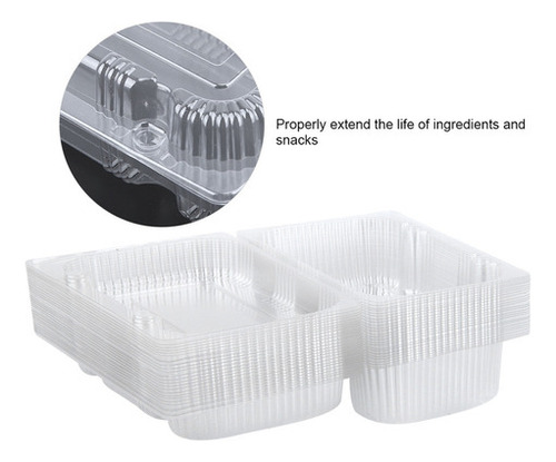 Envase Desechable De Plástico Para Pan Con Bisagras, 25 Unid