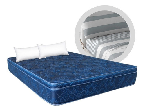 Colchon De Espuma 2 Plazas 140x190x26 + Almohadas + Sabanas