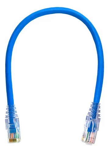 Cabo De Rede Patch Cord Rj45 Cat5e - 30 Cm Azul Com Capa