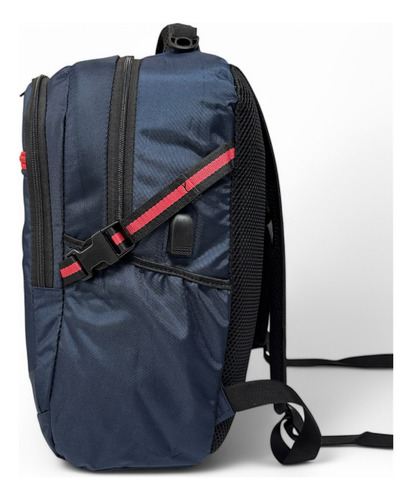 Mochila Backpack Uso Rudo Para Viaje Con Mecanismo Antirrobo Para Laptop 15.6 Pulgadas Con Usb Mochila Escolar Impermeable Deportiva Azul