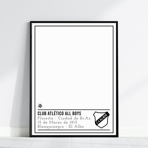 Cuadro Futbol Allboys Floresta Ideal Regalo Minimalista 02