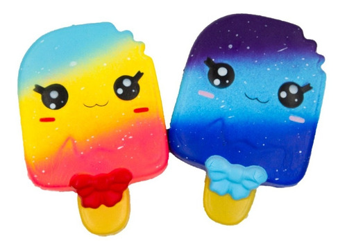 Squishy Jam: Paleta Helada Arcoiris O Paleta Helada Azul