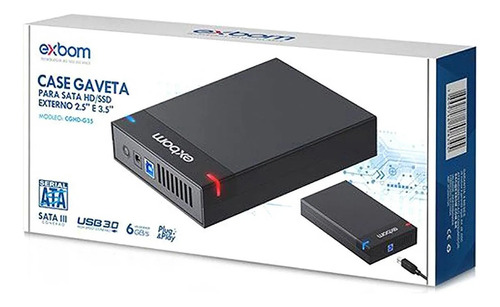 Case Gaveta Para Hd 3,5 Externo Sata - Usb 3.0 Pc Desktop