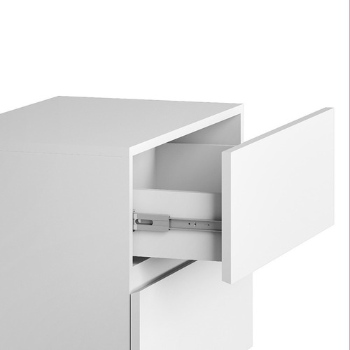 Mesa De Cabeceira Eros Moveis Start 45cm Off White E Base Ferro Dourado Cor Off White dourado