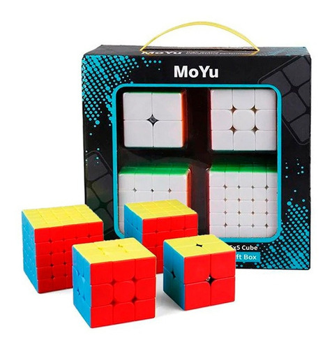 Set De 4 Cubos Mágicos Rubiks Moyu 2x2 3x3 4x4 5x5 Lb