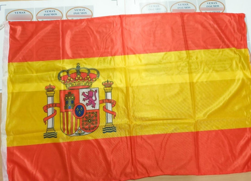 Imagen 1 de 2 de Bandera España Con Logo 90 X 150cm Con Tiras