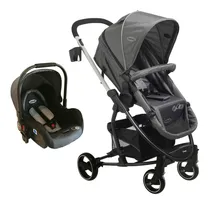 Comprar Coche de paseo travel system Bebesit Coches Alfa travel system 2023 SL505P negro con chasis color blanco