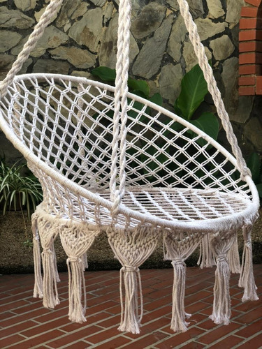 Imagen 6 de 7 de Silla Tejida Colgante Decorativa Atrapasueño Macramé