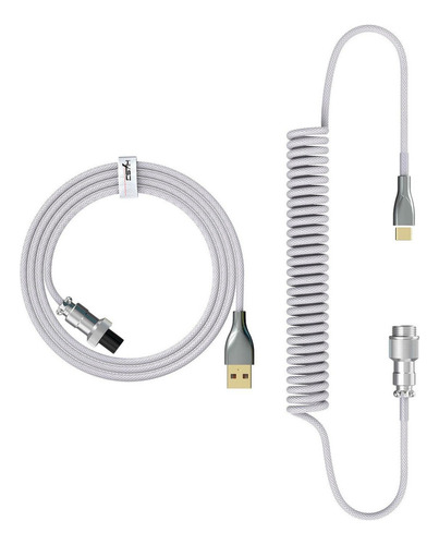 1.8m Coiled Usb Type-c Keyboard Cable For Line