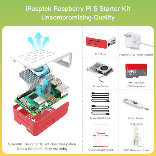 Kit Inicial Para Raspberry Pi 5 4gb Ram 64gb Os-bookworm