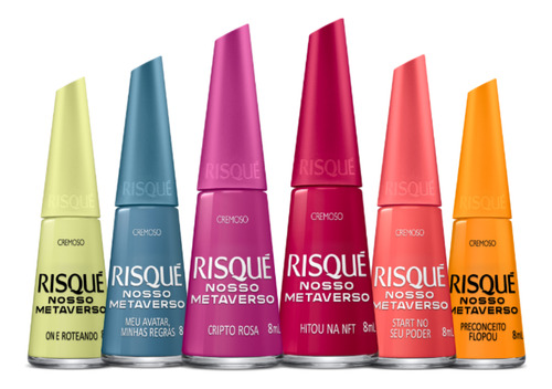 Kit 6 Esmaltes Risqué - Coleção Nosso Metaverso 8ml