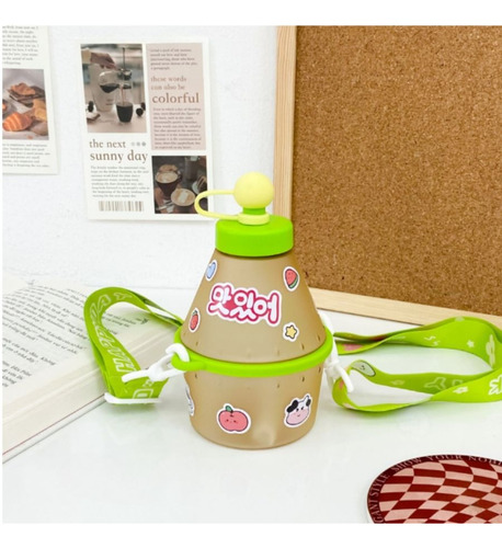 Vaso Termo Fruit Bottle Para Niño 400 Ml Con Popote Color Rosa Fruit Milk Bottle