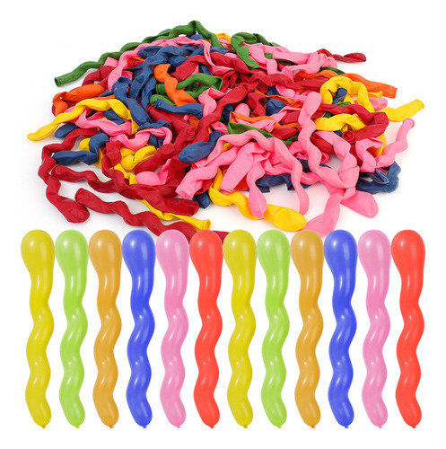 Dp 100 Unidades De Globos De Látex Espiral Larga Con