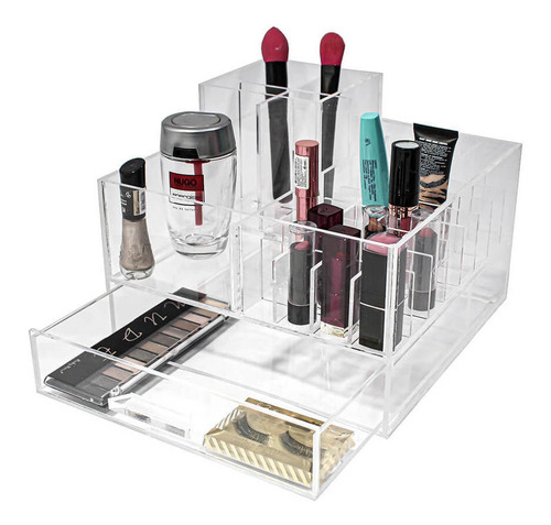 Organizador Acrílico De Maquiagem Com Gaveta Make Trio