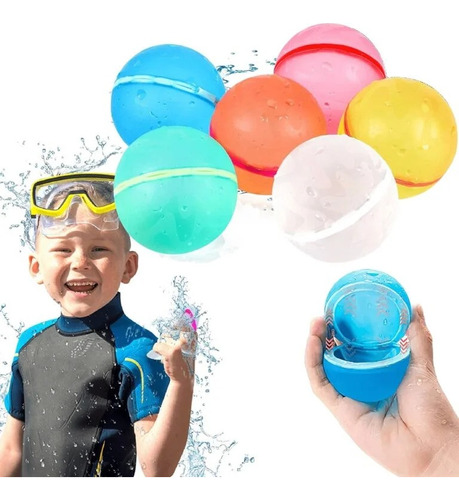 Globos Bombas De Agua Reutilizables Cierre Magnético Pack X6