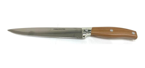 Cuchillo Asador Parillero Mango Madera Y Cuchila De Ac/inox