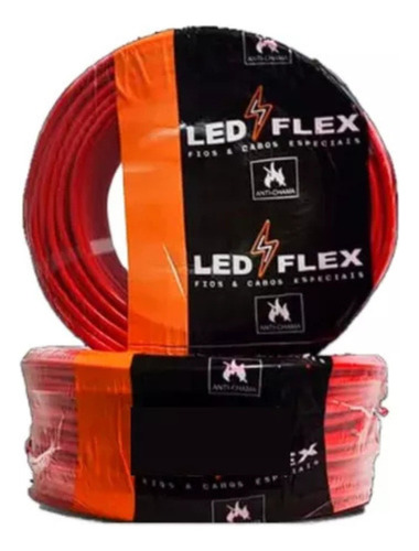 Rolo Cabo Flexível 6mm 100m Metros Fio Elétrico C/ Cobertura Vermelho