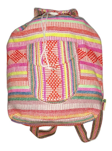 Mochila Tejida A Mano, Mxoco-001, 1 Pza, 10kg, Rojo/rosa/mul