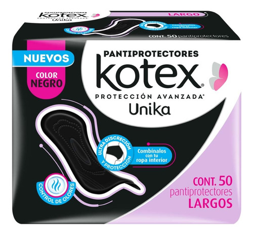 Pantiprotectores Kotex Unika Antibacterial Largo  Protectore