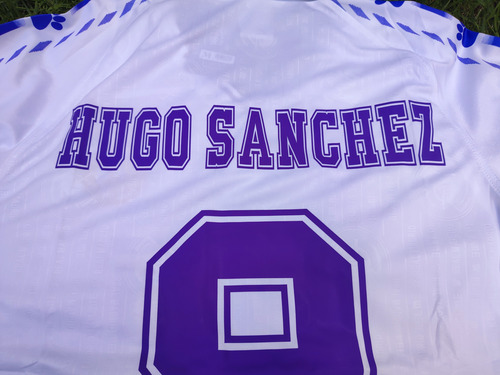 Jersey Real Madrid Retro 90s Hugo Sánchez 9 Blanca Local