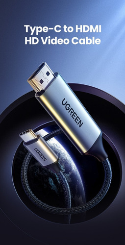 Cable Ugreen Micro USB tipo C a HDMI, negro, velocidad de hasta 5,4 Gbps, resolución de hasta 4 K 60 Hz