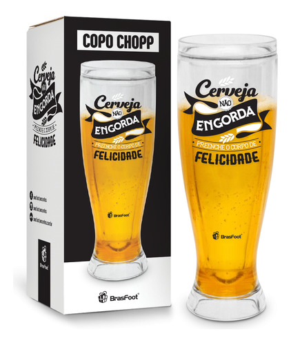 Copão Gel Cerveja Chopp 450ml Frases - Cerveja Não Engorda Cor Amarelo