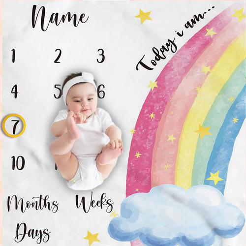 Manta Decorativa Multifuncional Para El Mes De Baby Mileston
