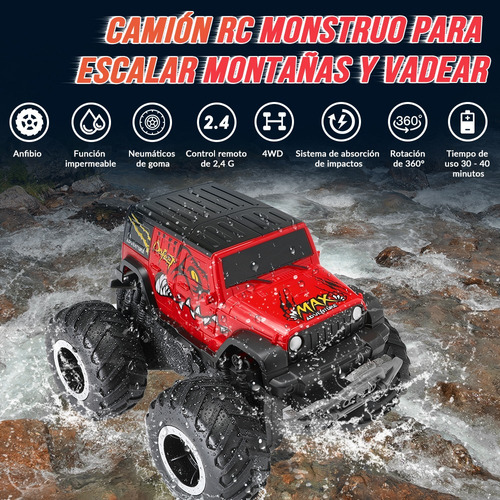 Juguete Carros Control Remoto Todoterr Rc 4x4 Anfibio 360° C