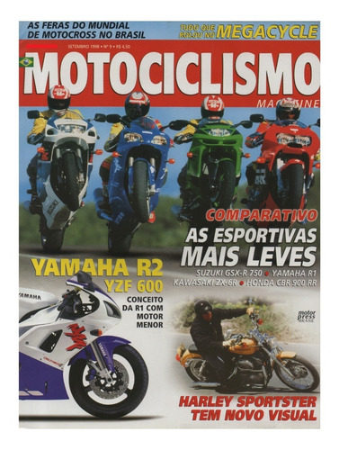 Motociclismo N°9 Yamaha R1 Ninja Zx-6r Gsx-r 750 Cbr 900 Rr