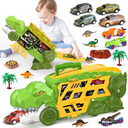 Dreamon Dinosaur Car Toys Para Niños De 3-5 5-7, 30 Piezas D