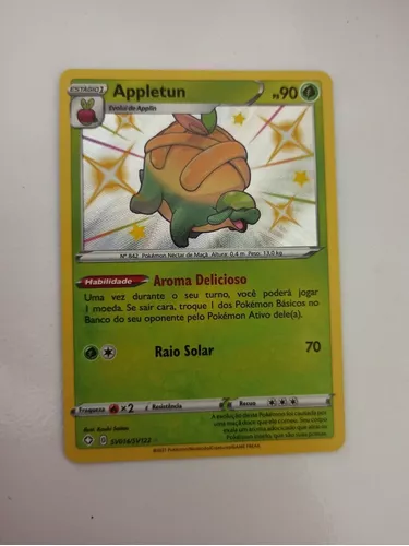 Original Carta Pokemon ultra rara Appletun Shiny Copag em Promoção