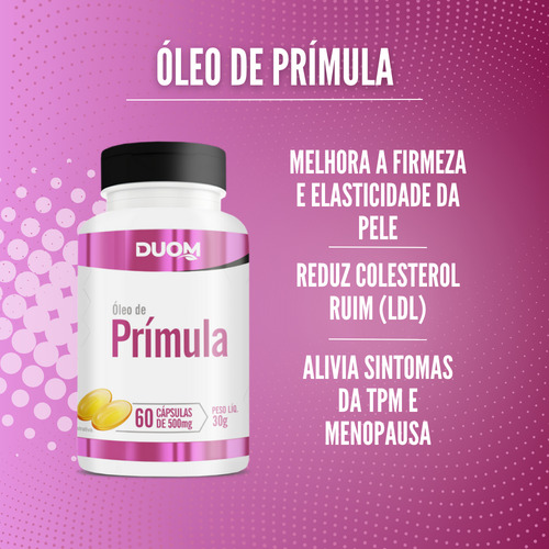 Suplemento Óleo De Prímula Com 60 Cápsulas Duom