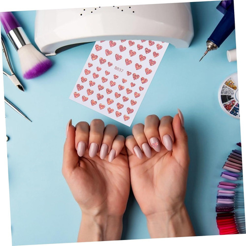 8 Hojas Pegatinas De Uñas De Corazón Calcomanías