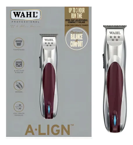 Trimmer Wahl Inalambrica A Lign Profesional Barberia Color Plateada / Bordo