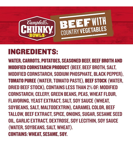 Campbells Sopa Chunky Res Con Vegetales 432g
