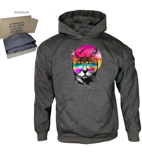 Imagen 8 de 10 de Buzo Hoodie Personalizado Saco Gato Play Estampado Unisex