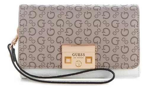 Imagen 1 de 3 de Billetera Porta Cel Guess Original Giana Taupe