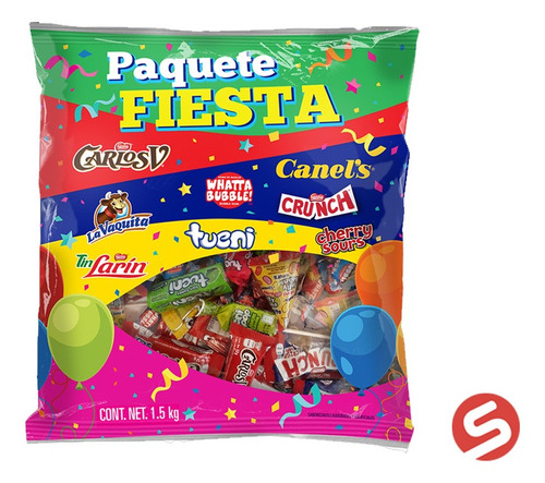 Dulces Y Chocolates Paquete Fiesta 1.5 Kg Carlos V Piñatera
