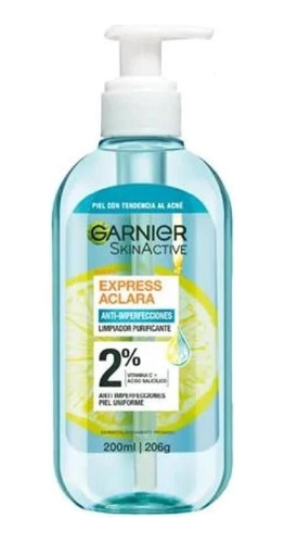 Gel Limpiador Anti Imperf. Express Aclara Garnier 200 Ml.