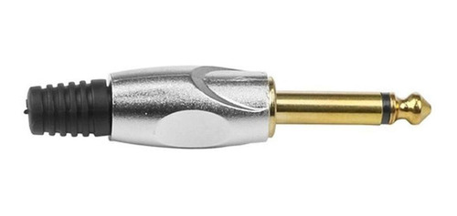 Plug P10 Mono Corpo Em Liga De Zinco Cobre Banhado Ouro 24k