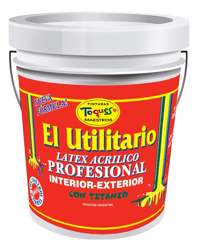 Pintura Económica Látex El Utilitario Int Ext Blanco 10 Lt