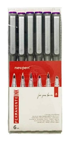 Marcador Permanente Ink 6 Pontas Caixa Com 6 Newpen