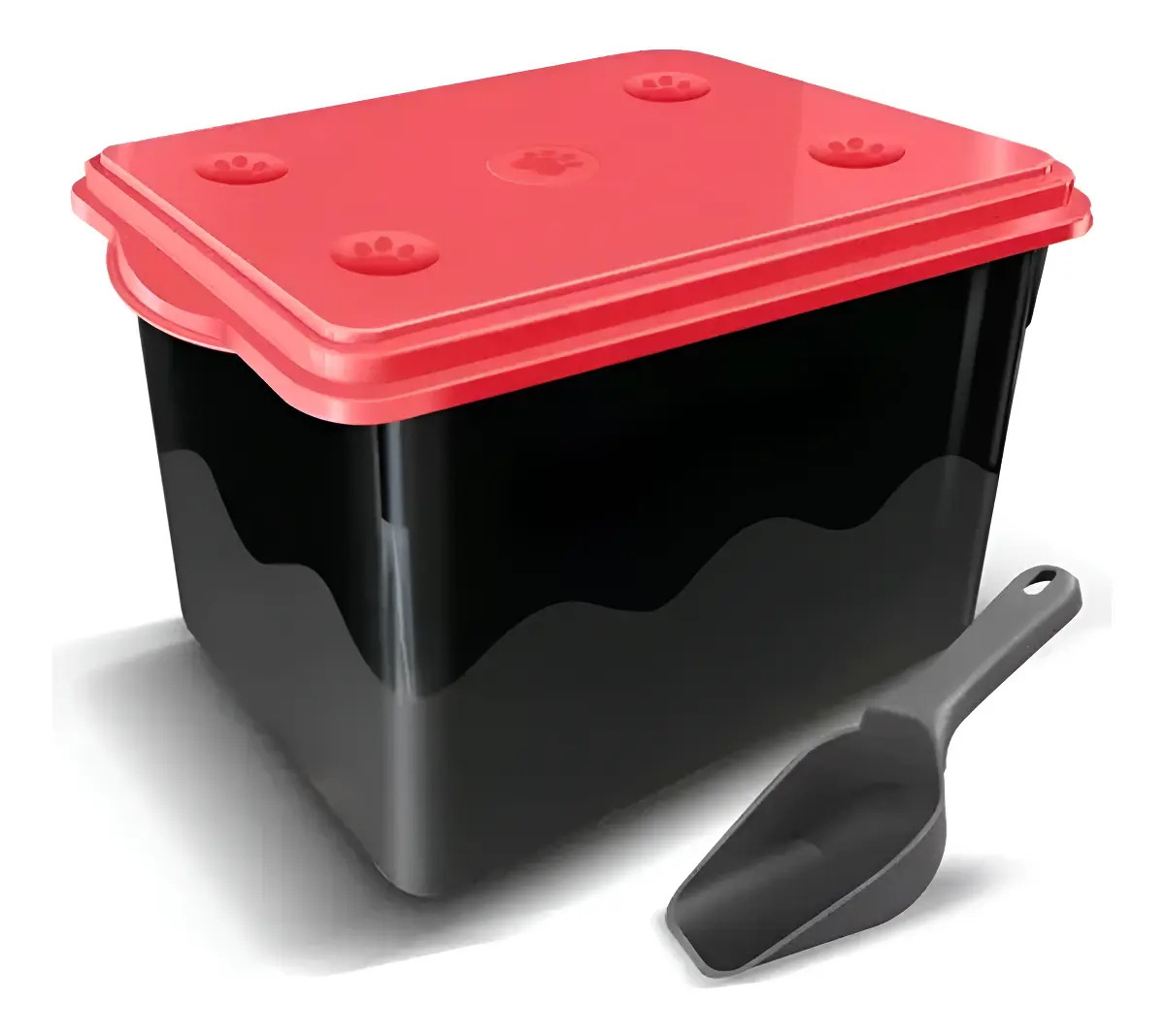 Porta Ração Pote Portátil Para Até 10 Kg 20 Litros Cor Vermelho