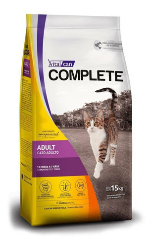 Imagen 1 de 1 de Alimento Vitalcan Complete para gato adulto sabor mix en bolsa de 15 kg