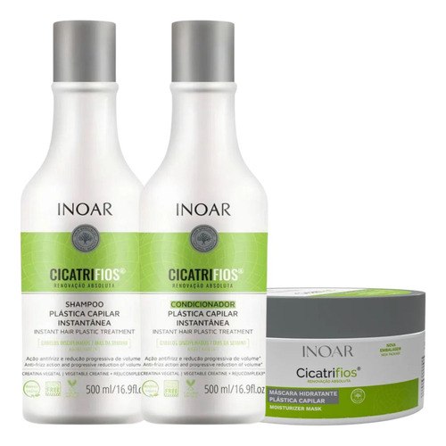 Inoar Cicatrifios Kit Shampoo E Cond 2x500ml + Máscara 250g