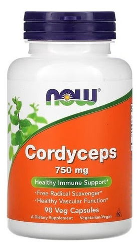 Cordyceps 750mg 90caps Now Foods Saúde Sistema Imunológico