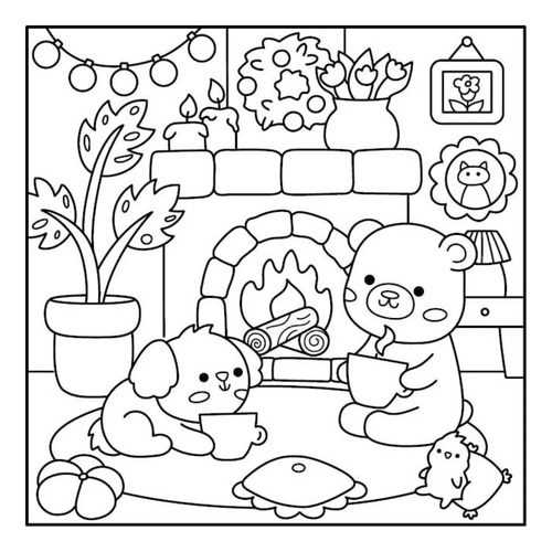 Kit 2 Livros Colorir Tipo Bobbie Goods Cozy Times/comfy Days 48pg Touch Pintura