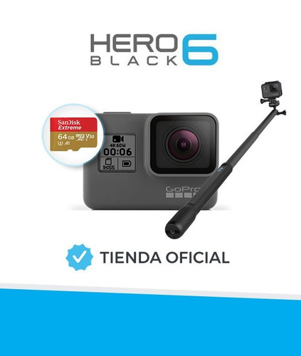 Camara Gopro Hero 6 Combo 64 Gb Baston El Grande Blackfriday