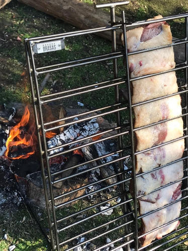 Imagen 4 de 10 de Parrilla Portatil Fogon Asador Criollo Libro Grande Brasas®